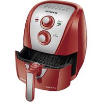 Fritadeira Eletrica Mondial Air Fryer Family Inox Red AFN-40-Ri com 1500W/4L/220V - Vermelho/Prata