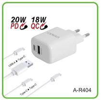 Carregador para Celular Sate A-R404 18W/20W USB/USB-C Carga Rapida