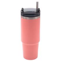 Garrafa Termica Stainless com Tampa e Canudo 900 ML - Rosa