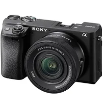 Câmera Sony A6400 ILCE-6400AK 24.2MP 4K de 3.0 Wi-Fi/Bluetooth com Lente SELP16502 16-50 MM - Preta
