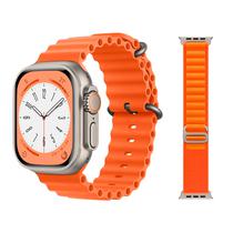 Relogio Inteligente Smartwatch Mannatech L9 Ultra / 49MM com Bluetooth / Pulseira Duplo (Silicone e Tecido) - Laranja