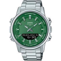 Relogio Masculino Casio AMW-880D-3AVDF - Prata/Verde