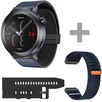 Smartwatch G-Tide R80 Pro com Bluetooth - Cinza/Azul + 2 Pulseiras