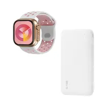 Kit Smartwatch e Carregador Portátil G-Tide Style + P1 - Bluetooth - Rose Gold/ Branco