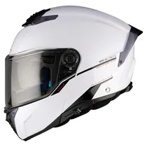 Capacete MT Helmets Atom 2 SV Solid A0 - Articulado - Tamanho L - com Óculos Interno - Gloss White
