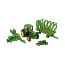 Juguete Tomy John Deere With 338 Square Baler & Bale Wagon 6210R TBE45439