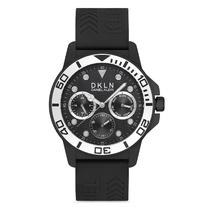 Relogio Analogico Masculino Daniel Klein DK.1.12716-1 DKLN Gents / Pulseira de Silicone - Preto/Prata