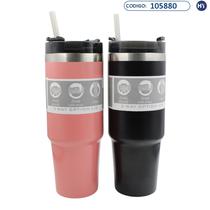 Garrafa Termica L6006 Vacuum Insulated Mug com Canudo 890ML - Varias Cores