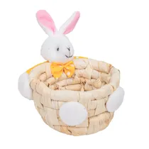 Cesta de Páscoa com Coelhinho 10X9X6CM - Amarelo