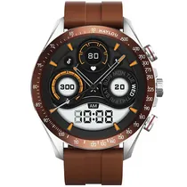 Relógio Haylou Solar Pro com Bluetooth - Prata/Marrom