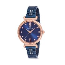 Relogio Analogico Feminino Daniel Klein Premium DK12189-5 - Azul e Rosa Ouro