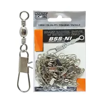 Girador Con Snap Marine Brass Barrel Swivel Nickel Nº1 25 Piezas