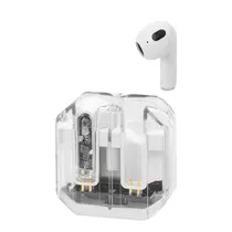 Fone de Ouvido Sem Fio Keen Earphones Y17 com Bluetooth V5.3 - Branco/Transparente