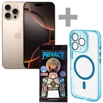 Apple iPhone 16 Pro Max A3084 Esim 256GB/8GB Ram de 6.9" - Desert Titanium + Capinha + Película Privacy