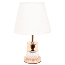 Abajur Decorativo Em Tecido Trançado com Base Metálica - Dorada