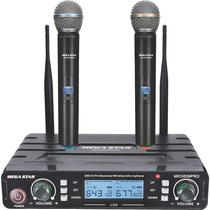 Sistema de Microfones Sem Fio Uhf Mega Star MIC5539PRO - Preto