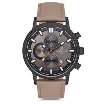 Relogio Analogico Masculino Daniel Klein DK.1.12707-5 Exclusive Gents / Pulseira de Couro Genuino - Marrom/Preto