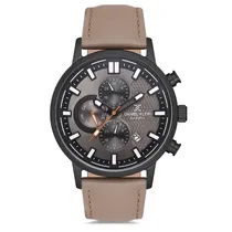 Relogio Analógico Masculino Daniel Klein DK.1.12707-5 Exclusive Gents / Pulseira de Couro Genuino - Marrom/Preto