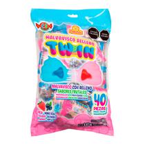 Marshmallow Las Delicias Twin Recheio Frutas com 40 Unidades