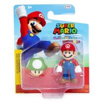 Jakks Pacific Figura Nintendo Super Mario Fig 4" Mario c/ 1UP Plastico Multicolor