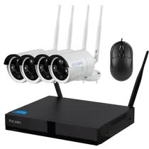 Kit DVR Tucano WF-04 - 4 Canais - 4 Câmeras - 1080P - Sem Fio - Preto e Branco