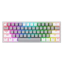 Teclado Gamer Redragon Fizz K617 RGB Switch Red Layout 60% - Cinza e Branco