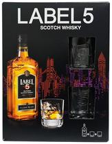 Whisky Label 5 Classic Black + 2 Copos 700ML