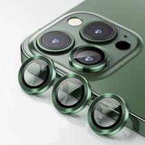 Pelicula Protetora de Vidro para Camera 4LIFE para iPhone 13 Pro / 13 Pro Max / Aneis de Metal / Anti-Riscos - Um Conjunto (3 Pecas) - Verde