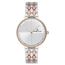 Relógio Analógico Feminino Daniel Klein DK.1.12666-3 Premium Ladies / Pulseira de Aço Inoxidável - Prata/Rose Gold