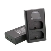 Carregador de Bateria Kingma LP-E6 LCD USB Duplo
