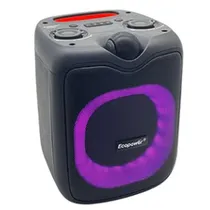 Speaker Ecopower EP-1965 6.5 90W/ Bluetooth/ USB/ Aux/ FM/ Mic/ Recarregável - Preto