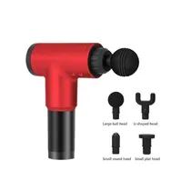 Massageador Corporal Elétrico Fascial Gun HF-280 com 6 Níveis - Vermelho
