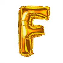 Balao Letra F Dourado 32 Polegadas