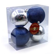 Bola Par Azul/ Plata 4PZS En Caja