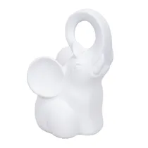 Estátua Elefante Decorativa Resina 19 CM Branco