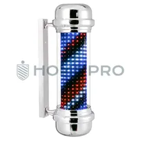Barber Pole Luminoso Poste de Barbeiro Giratório 80CM com Luz LED