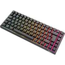 Teclado Mecanico Royal Kludge RK84 75% RGB Sem Fio Linear Switch Red - Preto