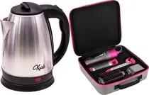 Kit Escova Secadora Quanta Perfectlook QTKCS7001 1300W Bivolt + Chaleira KB2L 2V