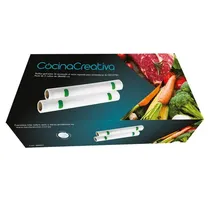 Cecotec Pack de 2 Rollos Gofrados p/Envasado Al Vacio 28CMX600CM