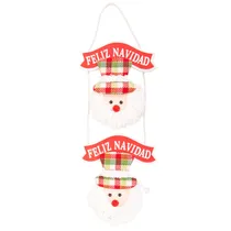 Enfeite Pendente Natal Papai Noel 20X48CM