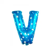 Balao Letra V Azul 16 Polegadas