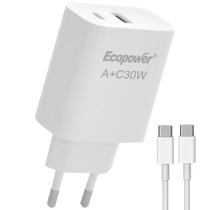 Carregador EP-7091 USB-A/USB-C 30W c/Cable 30W Blanco