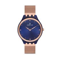 Relogio Analogico Feminino Daniel Klein Premium DK.1.12614-6 - Rosa Ouro/Azul