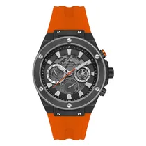 Relogio Analógico Masculino Daniel Klein DK.1.13889-6 Exclusive Gents / Pulseira de Silicone - Laranja/Preto