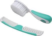 Kit Escoba Y Pente para Bebe Safety 49043 Branco/Verde
