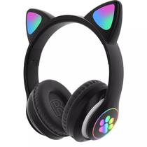 Fone de Ouvido Sem Fio Cat Ear VIV-23M com Microfone/RGB - Preto