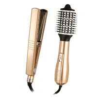 Kit Babyliss - Prancha para Cabelo BNTG4091TUZ + Escovadora Secadora BNTRGHB250UZ - Bivolt - Gold