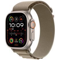 Apple Watch Ultra 2 49MM MREY3LZ/ A com Double Tap Gesture / Sirena de 86DB / Pulseira Alpine Loop M / Titanium Case - Olive