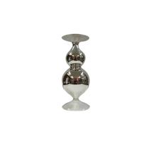 Decore Candelabro de Vdrio 2 Bolas Plata