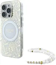Capa com Cordão Guess para iPhone 16 Pro Max GUHMP16XHCPOFPH - White/Golden